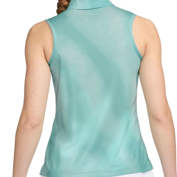 Women’s Nike Golf Green Sleeveless Dri-Fit Victory Printed Polo Shirt Medium NWT - Picture 3 of 5